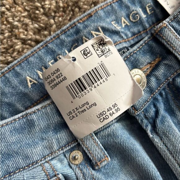 American Eagle Mom Jeans New Distressed Womens Size 2 Long - Picture 9 of 12